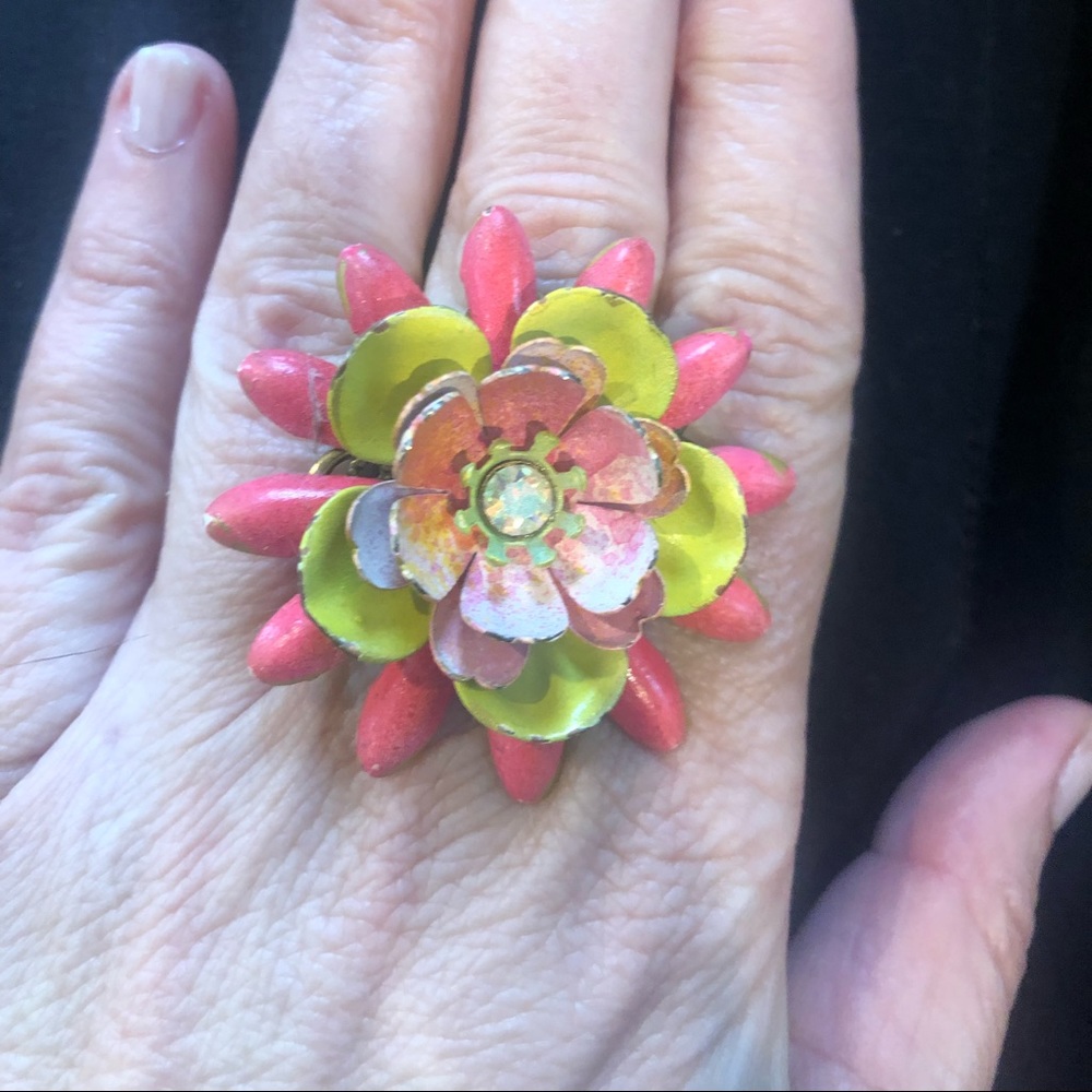Oversized flower ring.